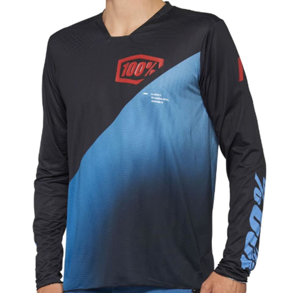 100% R-Core-X Long Sleeve 2022 Race Jersey - Black/Slate Blue