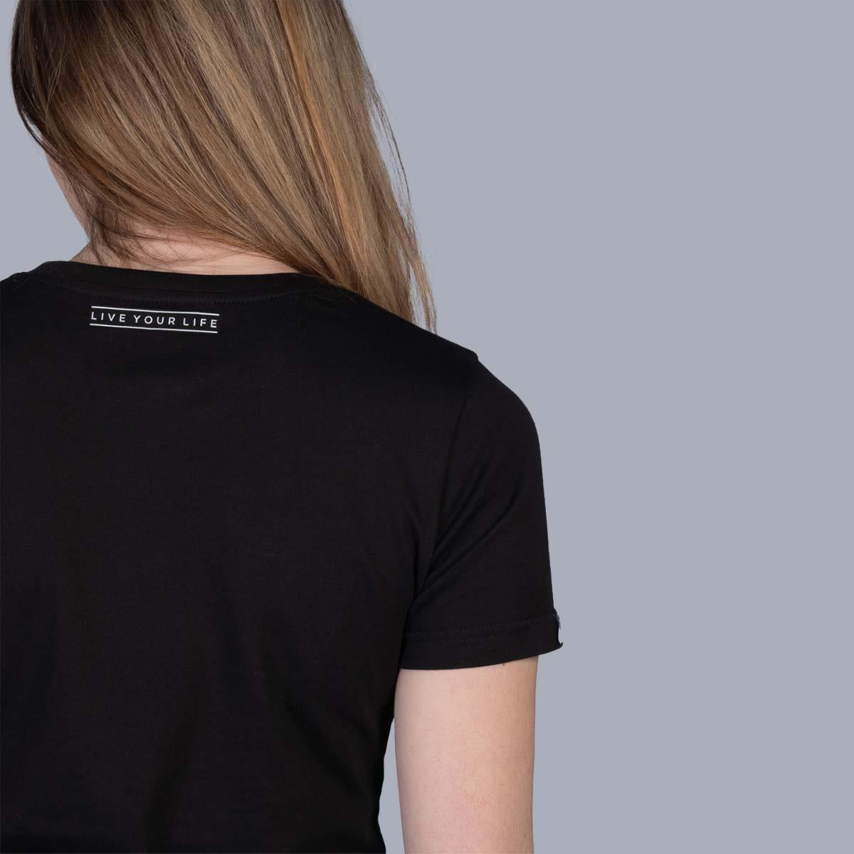 Stay Strong Palabra Box Camiseta de damas reflectantes - negro