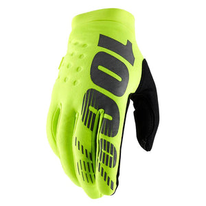 100 Brisker Race Gloves Fluo Yellow Source BMX