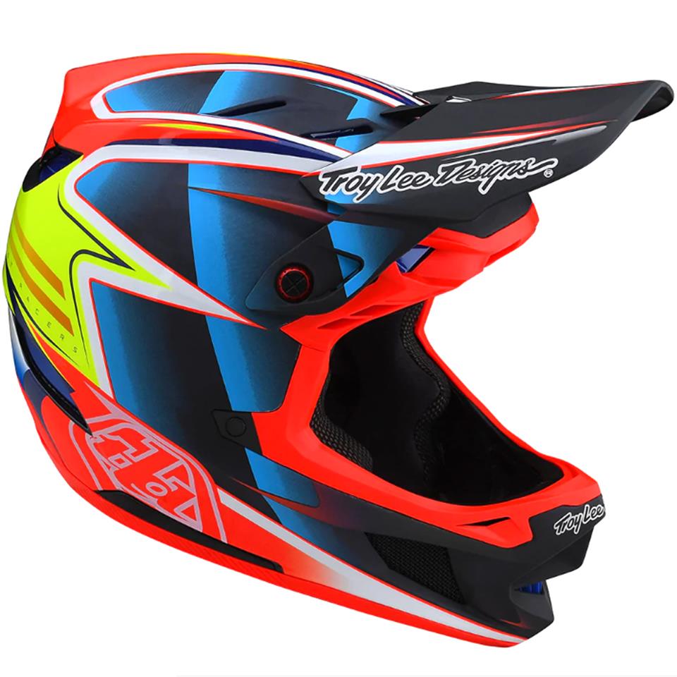 Troy Lee D4 Carbon Race Helmet - Lines/Black/Red