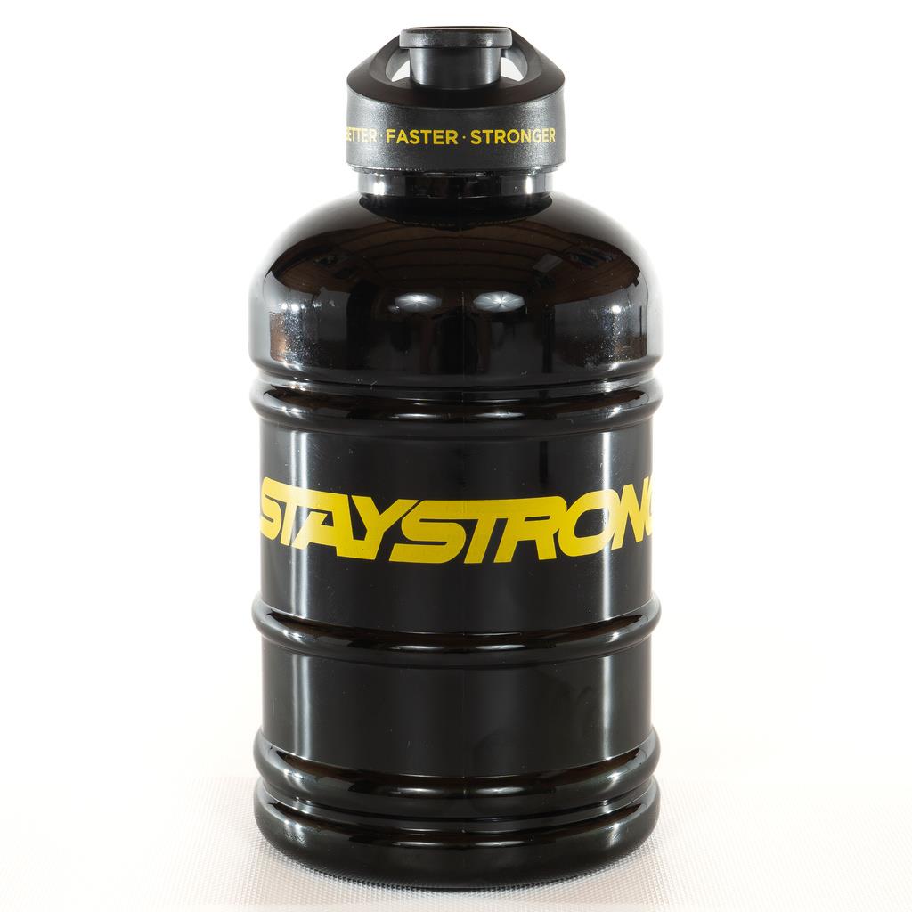 Stay Strong Word Canister Bottle - Black/ Yellow