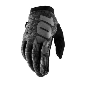 100% Brisker Race Gloves - Black/Grey