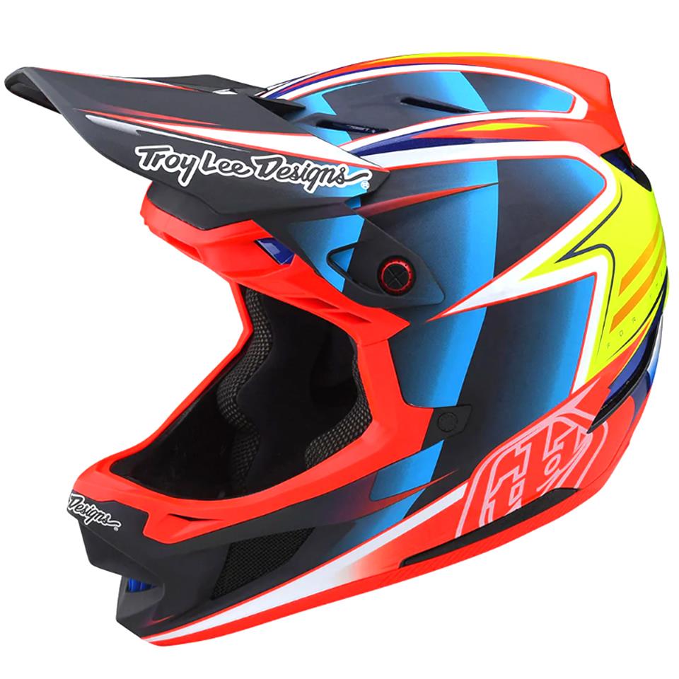 Casco de carrera de carbono Troy Lee D4 - líneas/negro/rojo