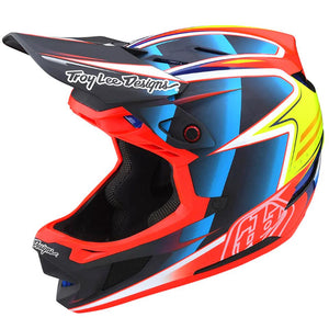 Casco da corsa in carbonio Troy Lee D4 - linee/nero/rosso