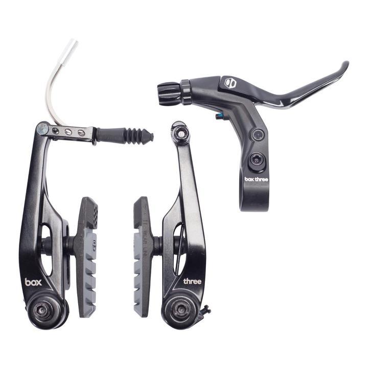 Box Three v brakes - with black brake lever and brake pads