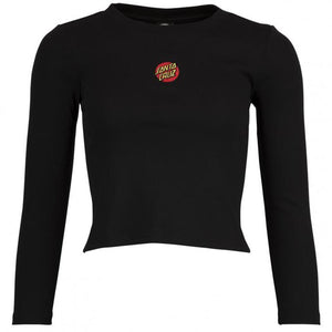 Santa Cruz Womens Classic Dot Front Long Sleeve T -Shirt - Schwarz
