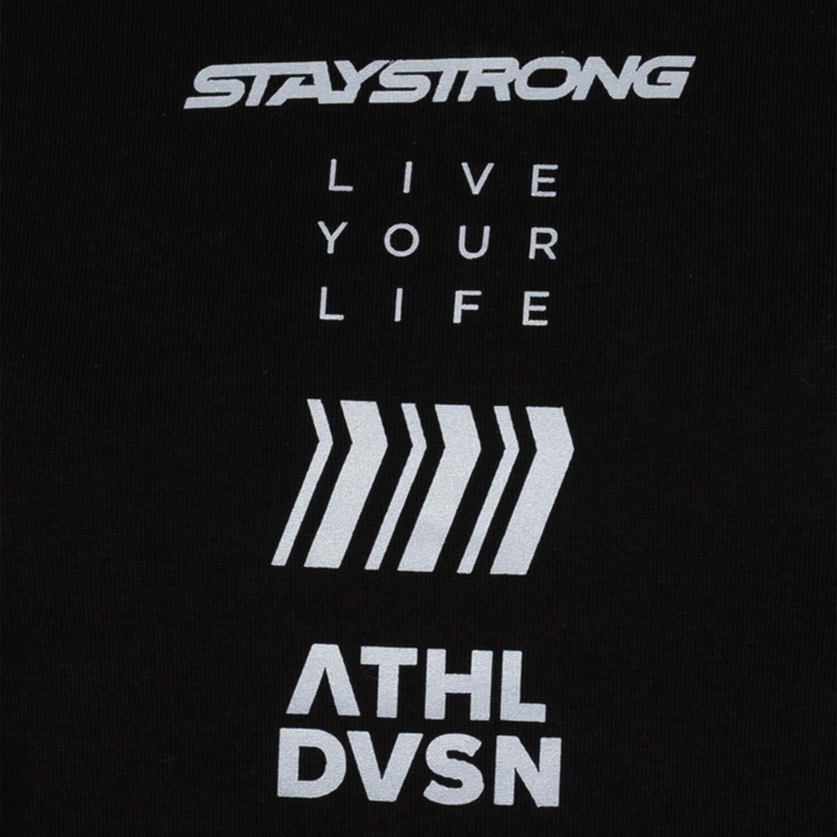 Stay Strong T -shirt a maniche lunghe multi -signore - nero