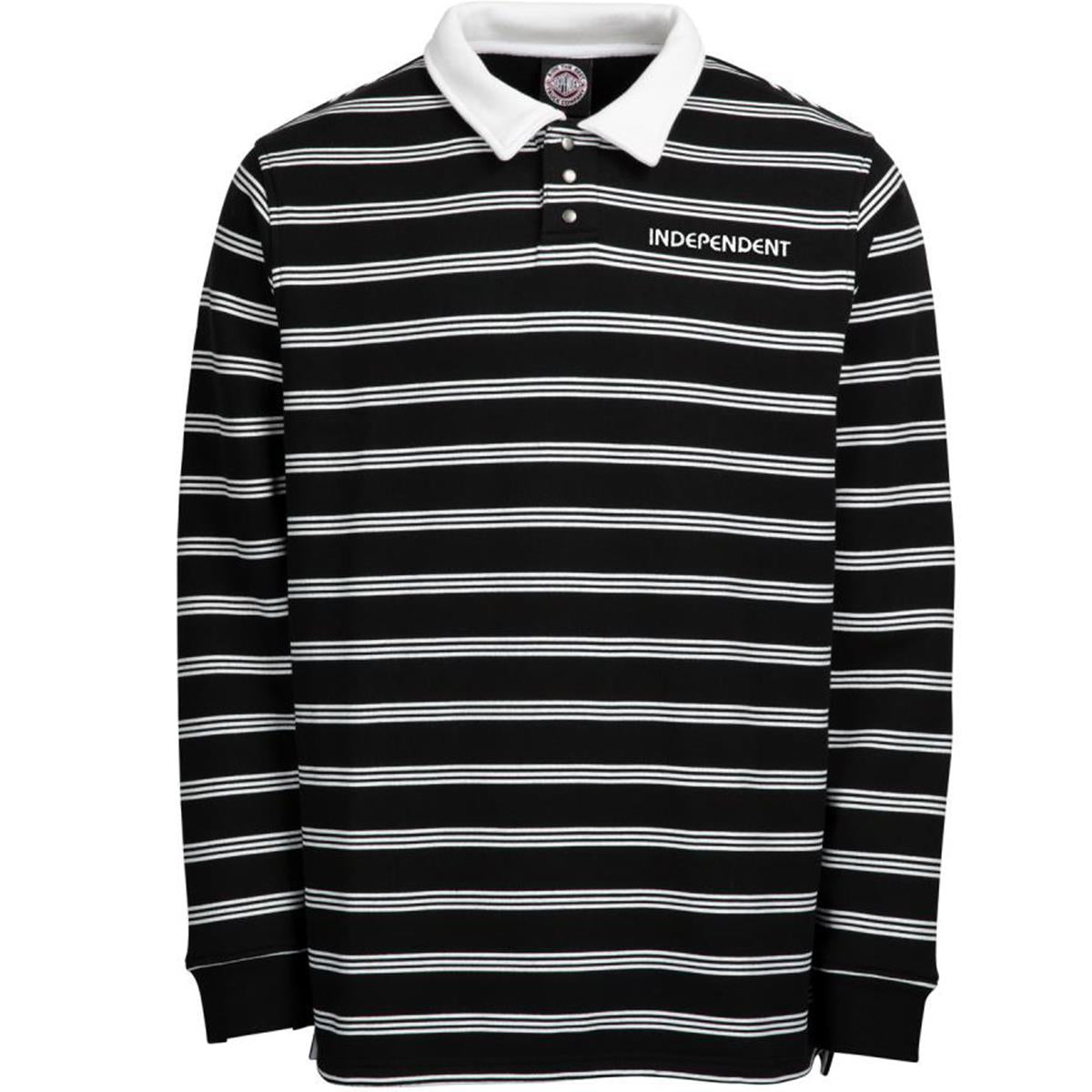 Independent Crew Bauhaus Stripe Polo Crew - Black Stripe