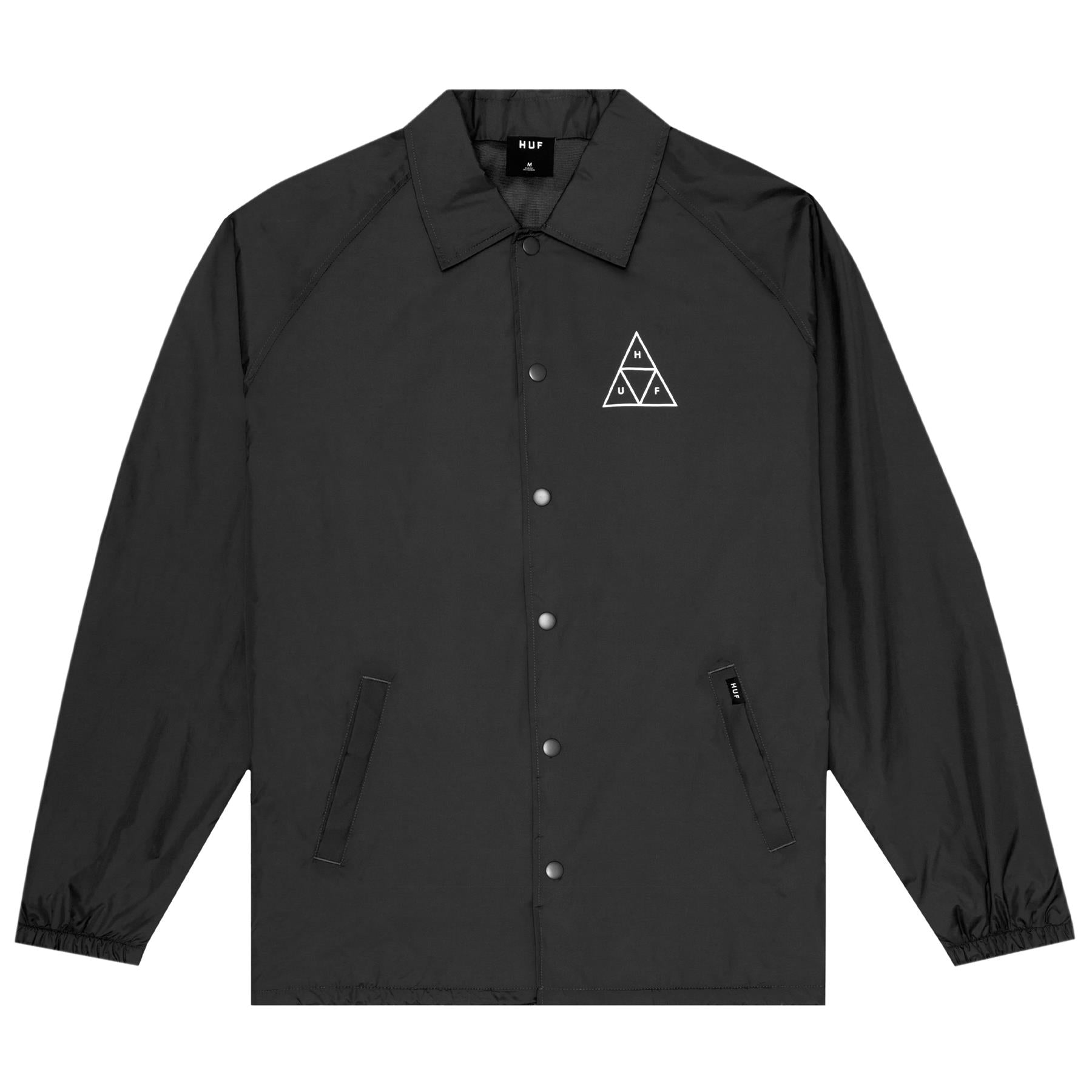 Huf Essentials Triple Triangle Coaches Jacket - Black