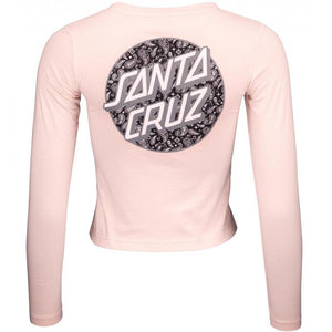 Santa Cruz T -shirt a manica lunga paisley che urla da donna - Pink di gesso