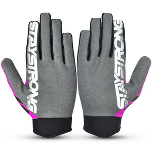 Stay Strong Chev Stripe Youth Gloves - Pink