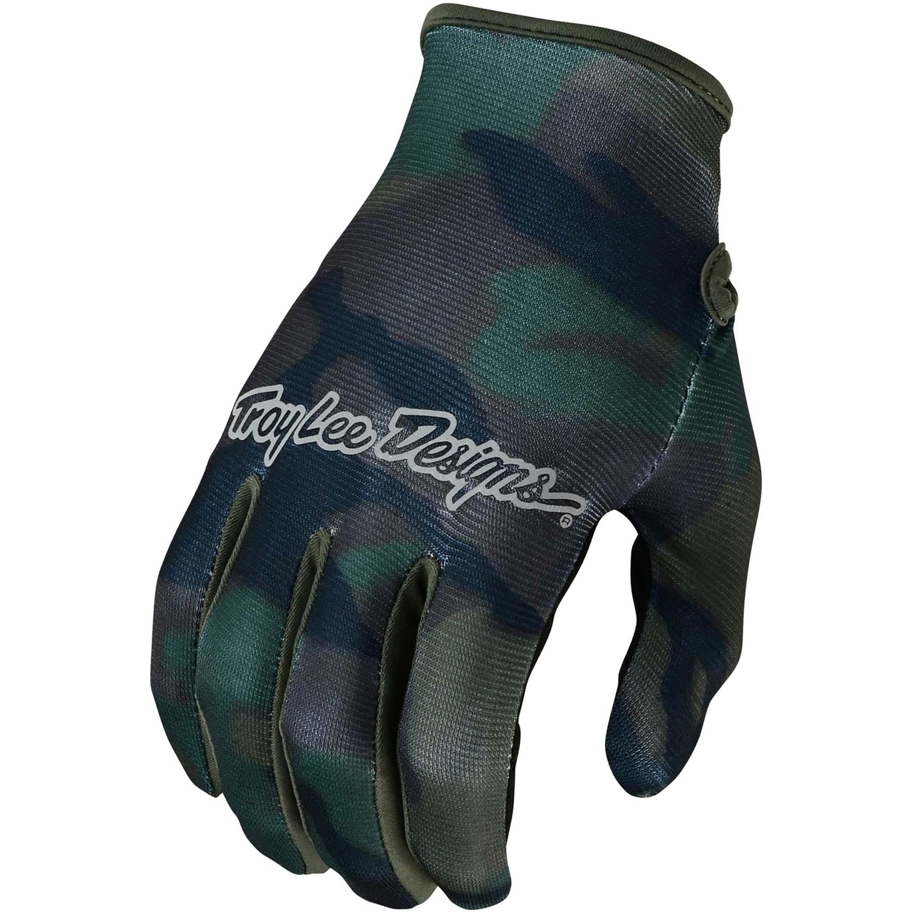 Troy Lee Flowline Race Gloves - Brushed Camo/Army