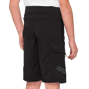 100% Ridrecamp Youth Race Shorts - Schwarz