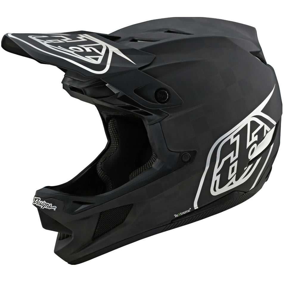 Troy Lee D4 Carbon Race Helmet - Stealth Black/Silver