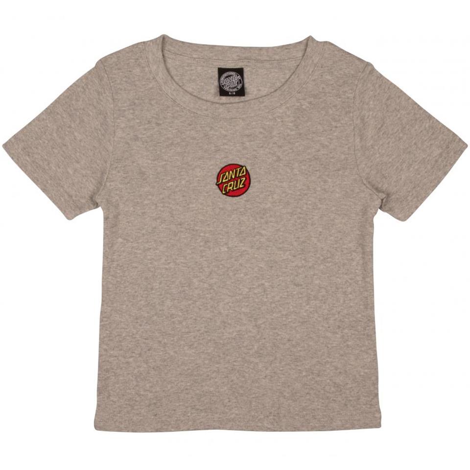 Santa Cruz Womens Classic Dot emb T -Shirt - Heather Grey