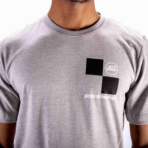 Stay Strong Checker T-Shirt - Grey