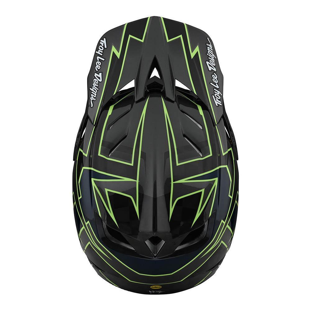 Casco de carrera de carbono Troy Lee D4 - gráfico gris/verde