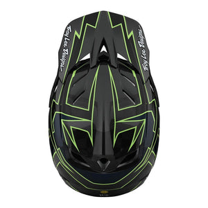 Troy Lee D4 Carbon Race Helmet - Graph Grey/Green