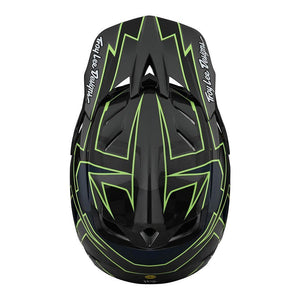 Casco da corsa in carbonio Troy Lee D4 - Grafico grigio/verde