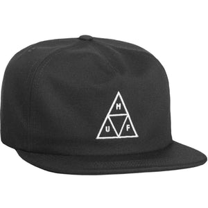 Huf Ess. Unstructured Triple Triangle Snapback - Black
