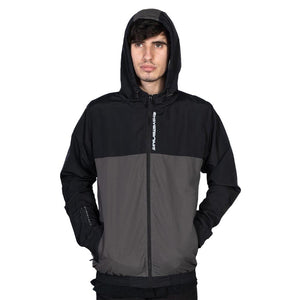 Stay Strong Cut Off Vertical Full Zip Jacket - Black/Grey