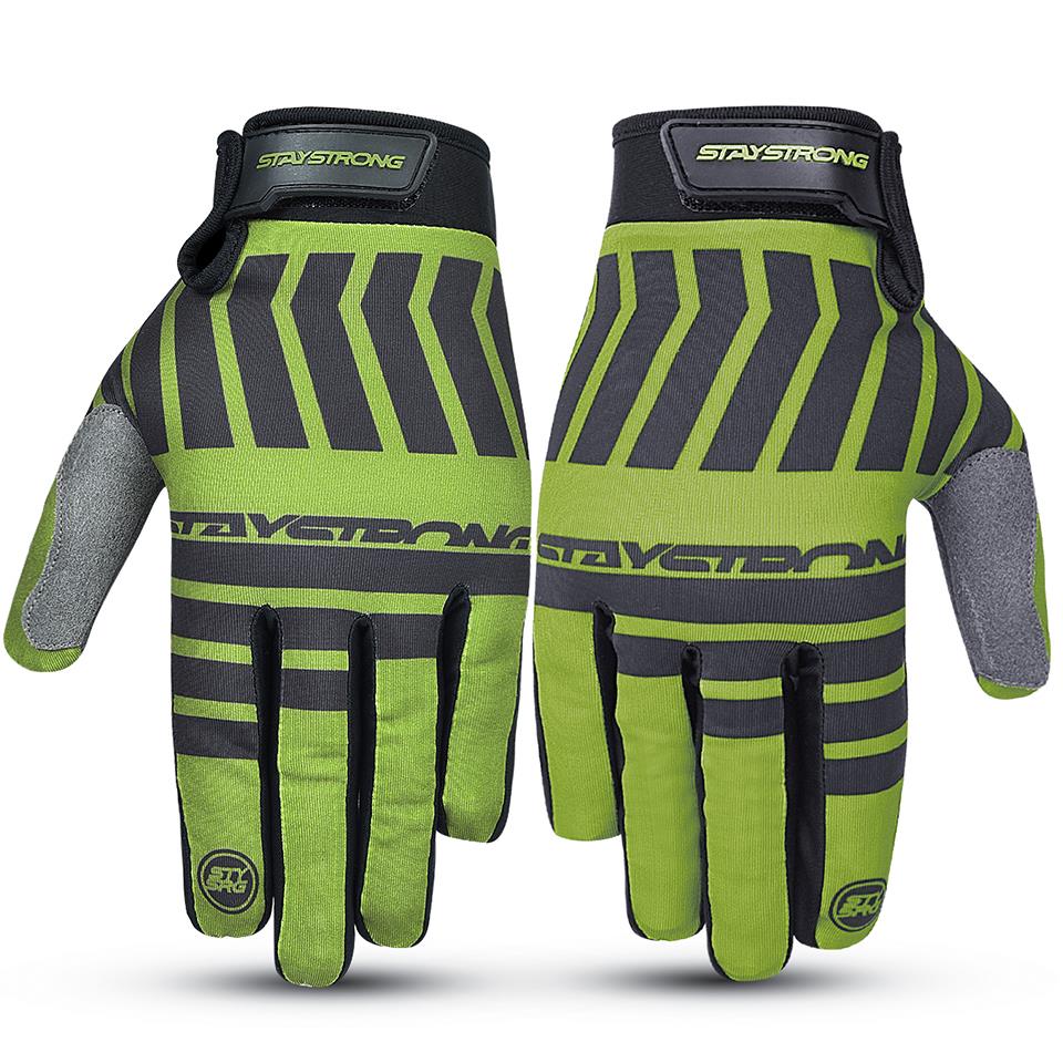 Stay Strong Chev Stripe Youth Gloves - Green