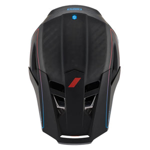 100% Aircraft 2 Race Helmet - Carbon Steel Blue/Neon Red