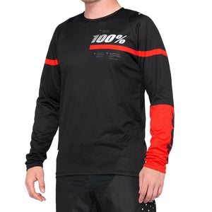 Jersey de carrera 100% R -Core - Negro/Rojo