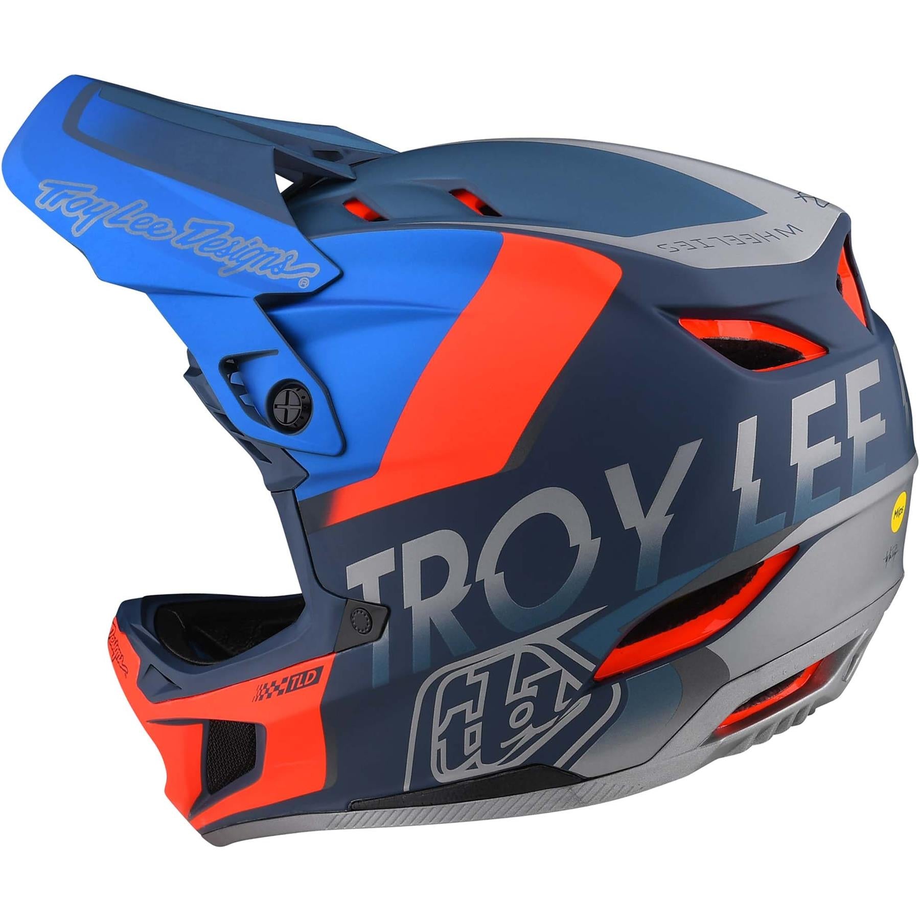 Troy Lee D4 Composite Race Helmet - Qualifier Slate/Red