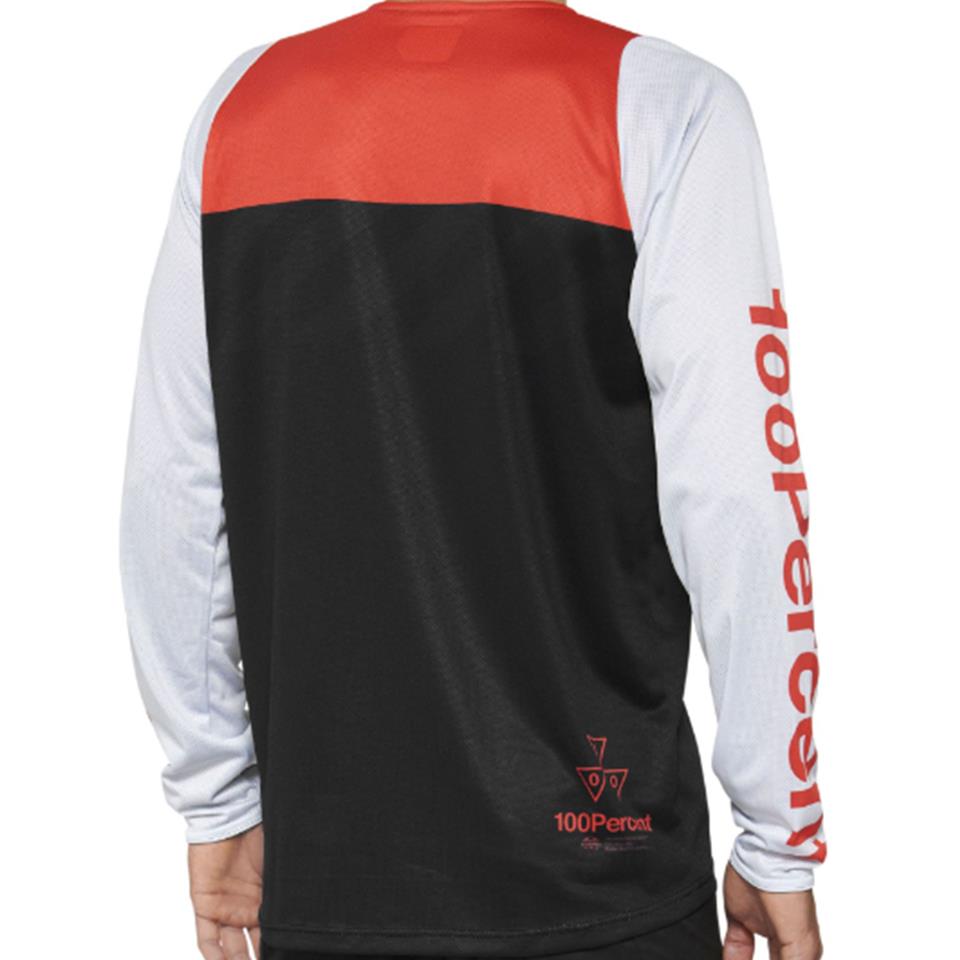 100% R-Core Long Sleeve 2022 Race Jersey - Black/Racer Red