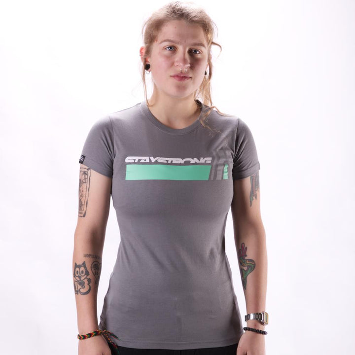 Stay Strong Big Chev Ladies T-Shirt - Black
