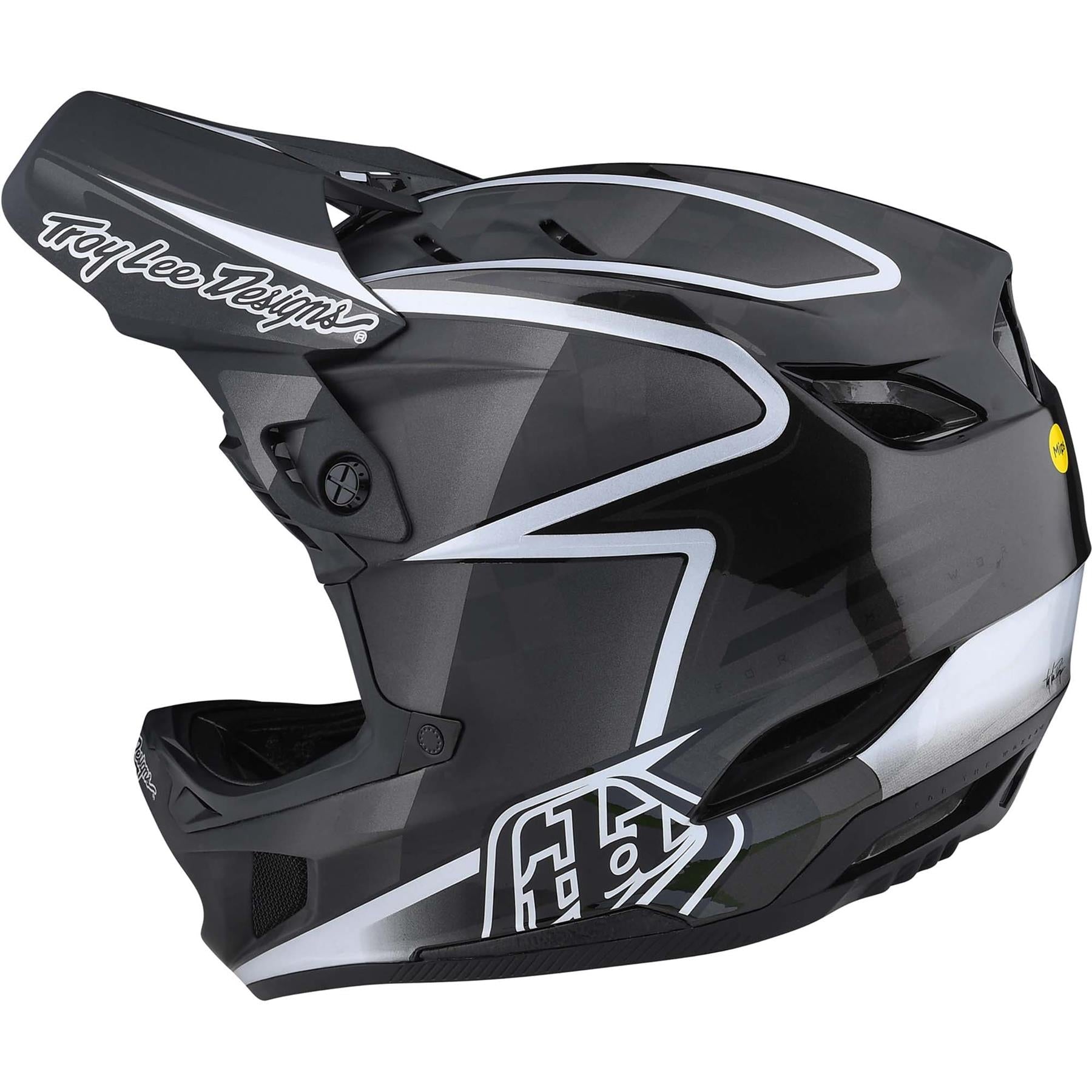 Troy Lee D4 Carbon Race Helmet - Lines/Black/Grey