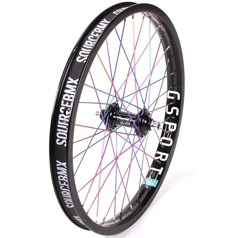 Profile Elite Front Female Wheel - Titanium Upgrade - Black/Rainbow