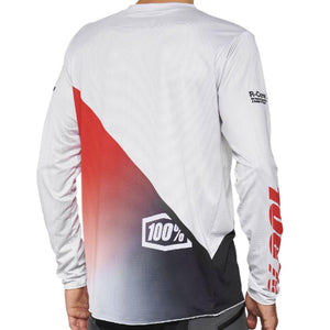 100% R-Core-X Long Sleeve 2022 Race Jersey - Grey/Racer Red