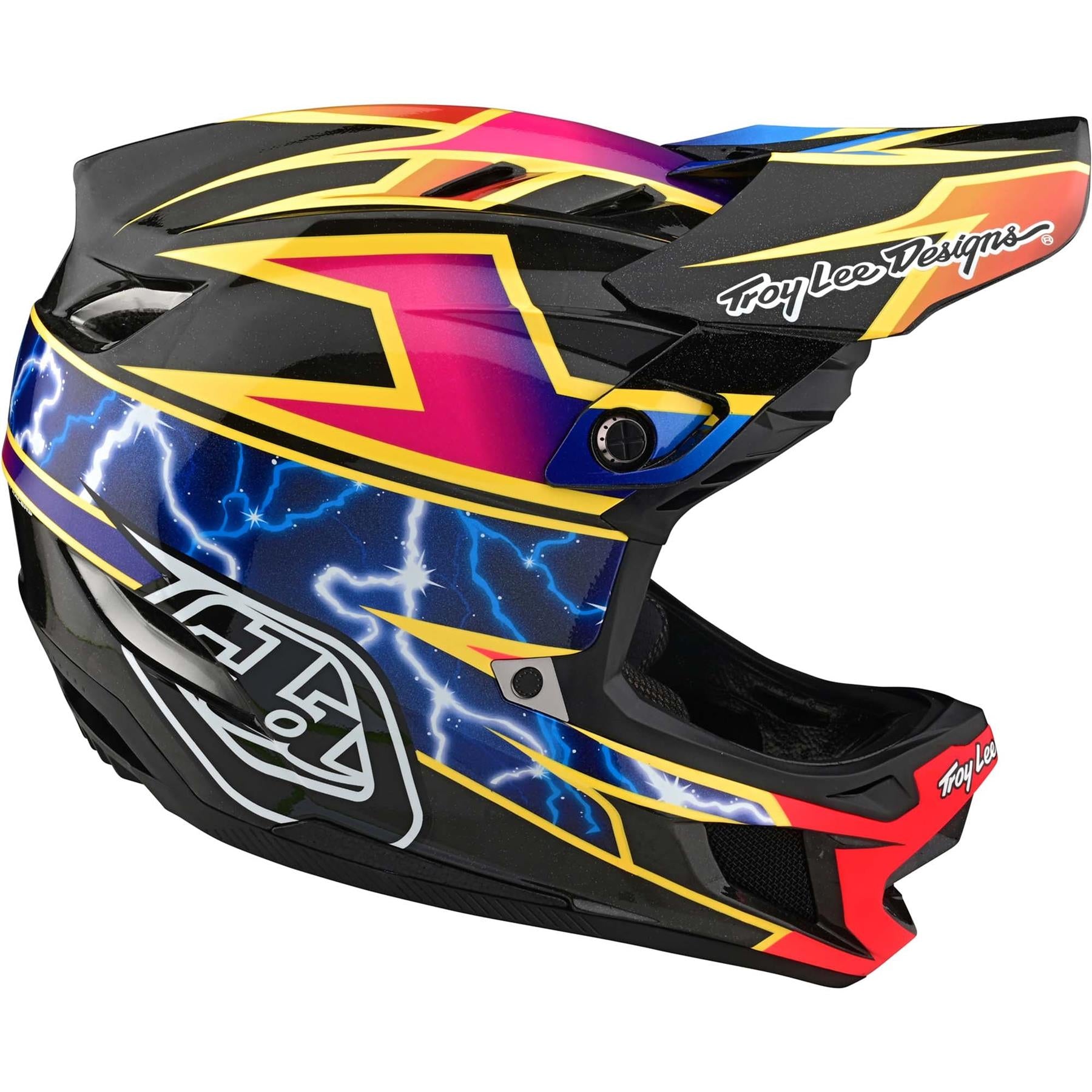 Troy Lee D4 Carbon Race Helm - Blitz/Schwarz