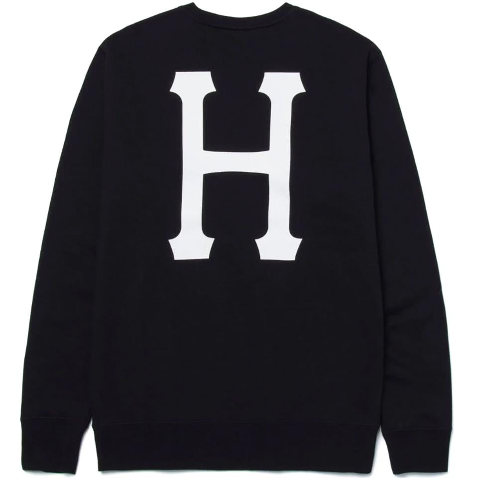 Huf Essentials Classic H Crew - Black