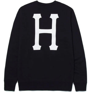 Huf Essentials Classic H Crew - Black