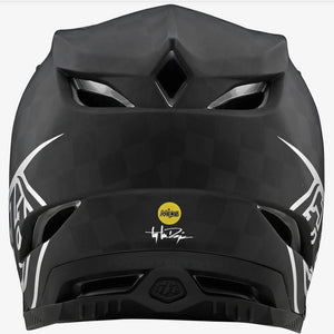 Troy Lee D4 Carbon Race Helmet - Stealth Black/Silver