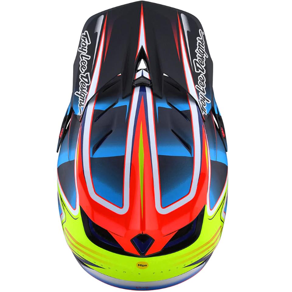 Troy Lee D4 Carbon Race Helm - Linien/Schwarz/Rot