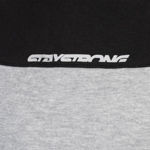 Stay Strong Cut Off Hoodie - Black/Grey